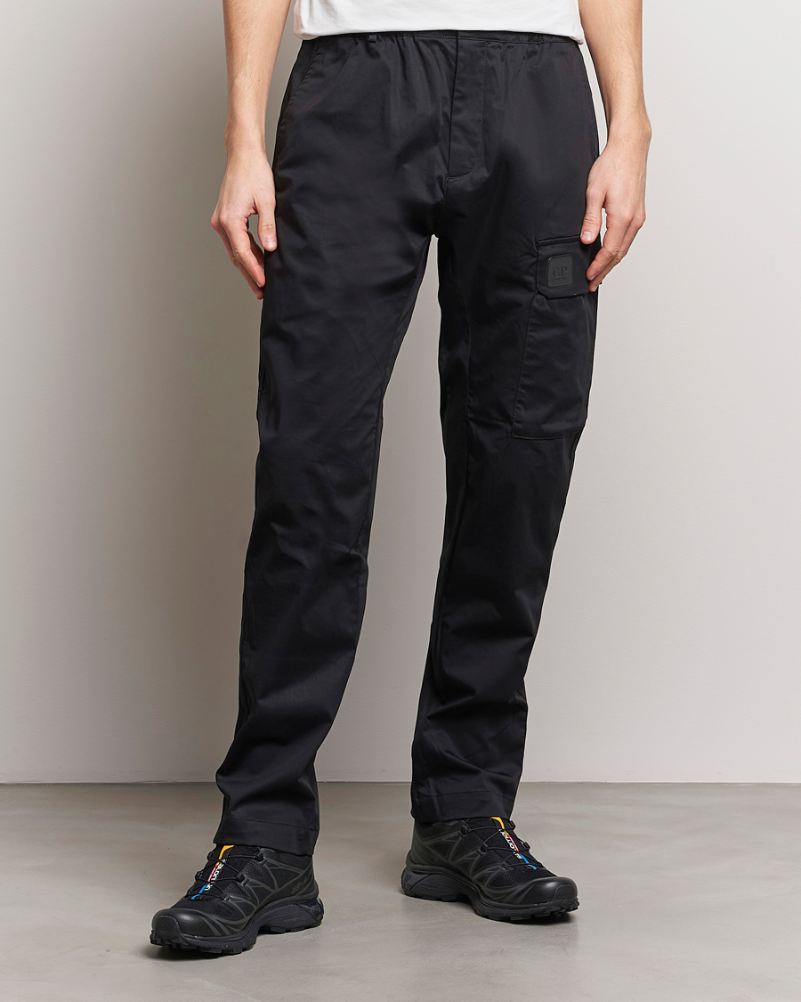 Heren | Broeken | C.P. Company | Metropolis Gabardine Stretch Satin Cargo Trousers Black