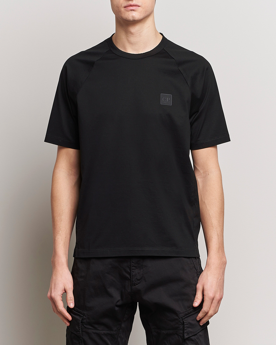 Heren | Zwarte T-shirts | C.P. Company | Metropolis Mercerized Jersey Tonal Logo T-Shirt Black