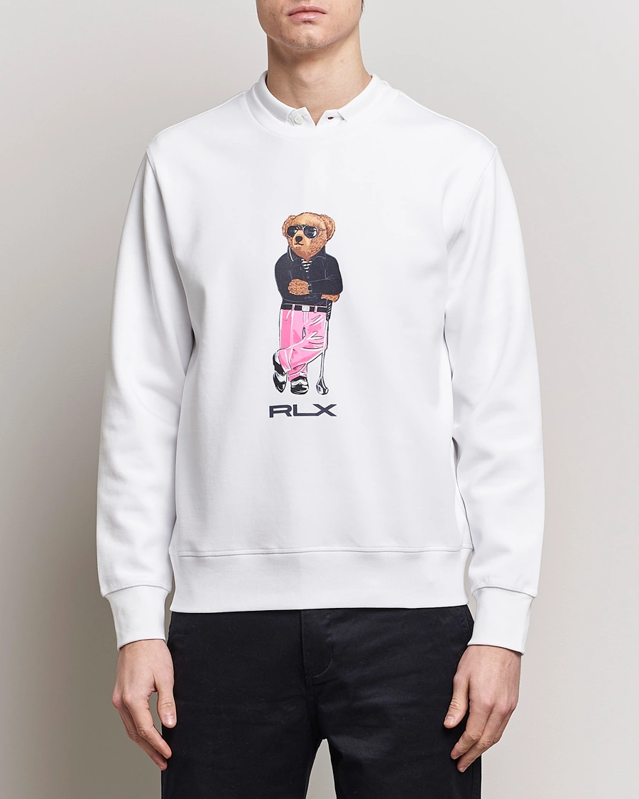 Heren | Sweatshirts | RLX Ralph Lauren | Bear Golfer Double Knit Sweater Ceramic White
