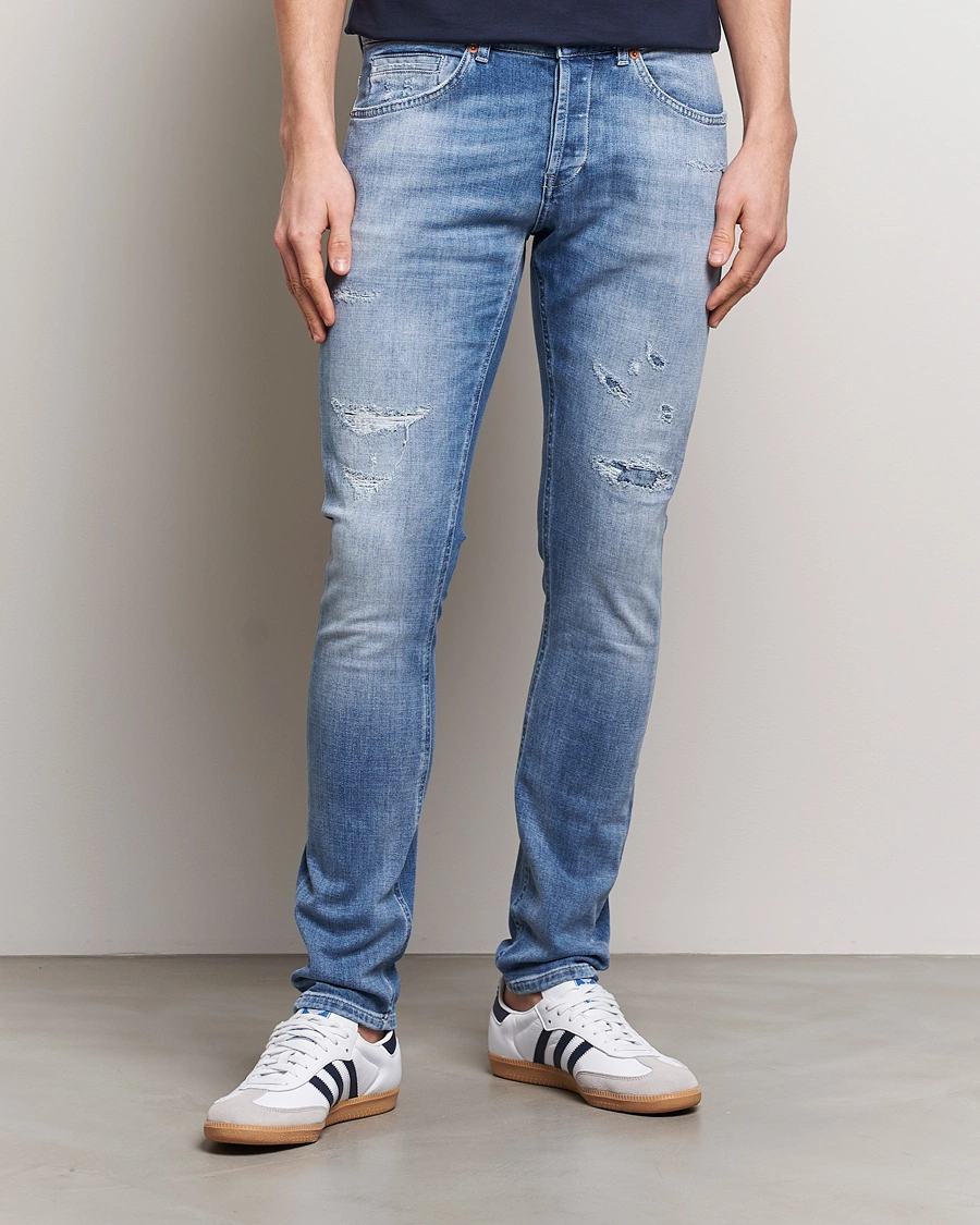 Heren | Jeans | Dondup | George Distressed Jeans Light Blue