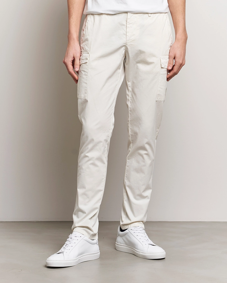Men | Cargo Trousers | Dondup | Eddie Cargo Pants Off White