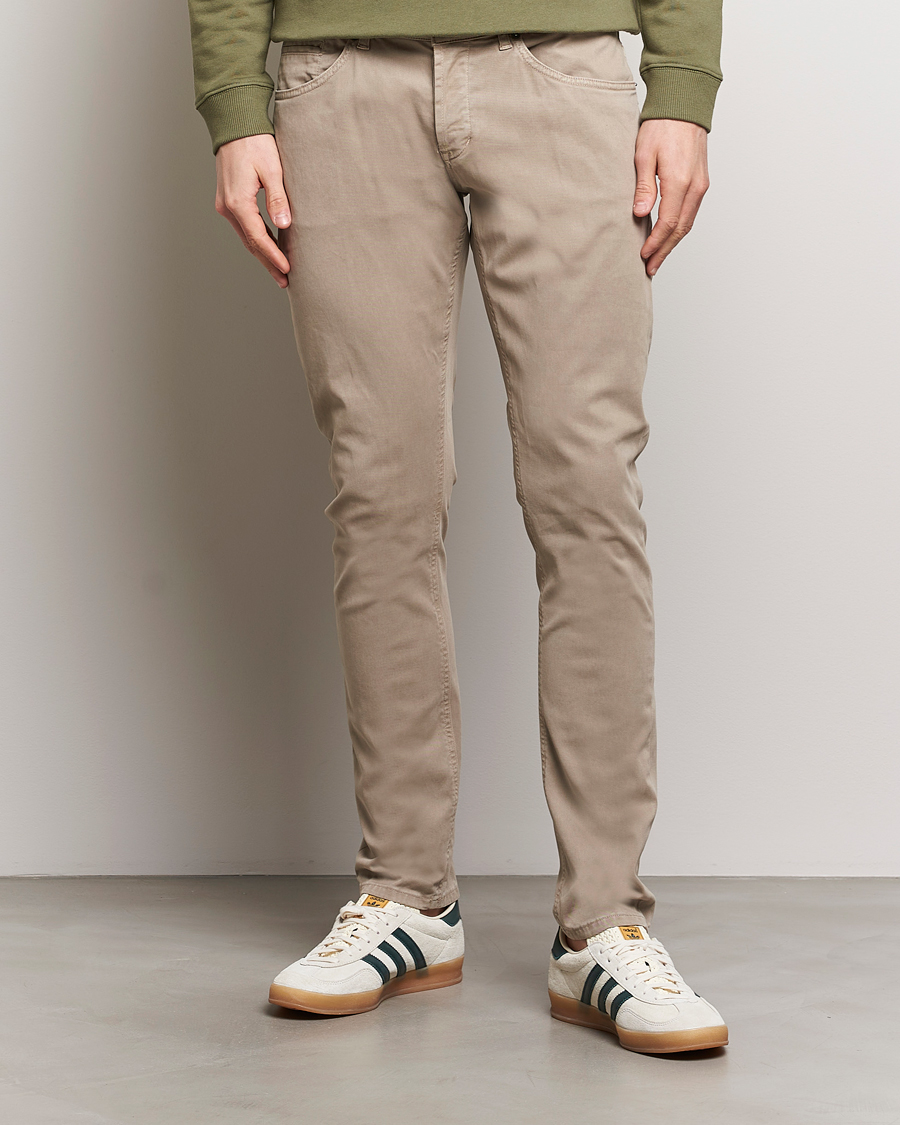 Heren | Casual broeken | Dondup | George Gabardine 5-Pocket Sand