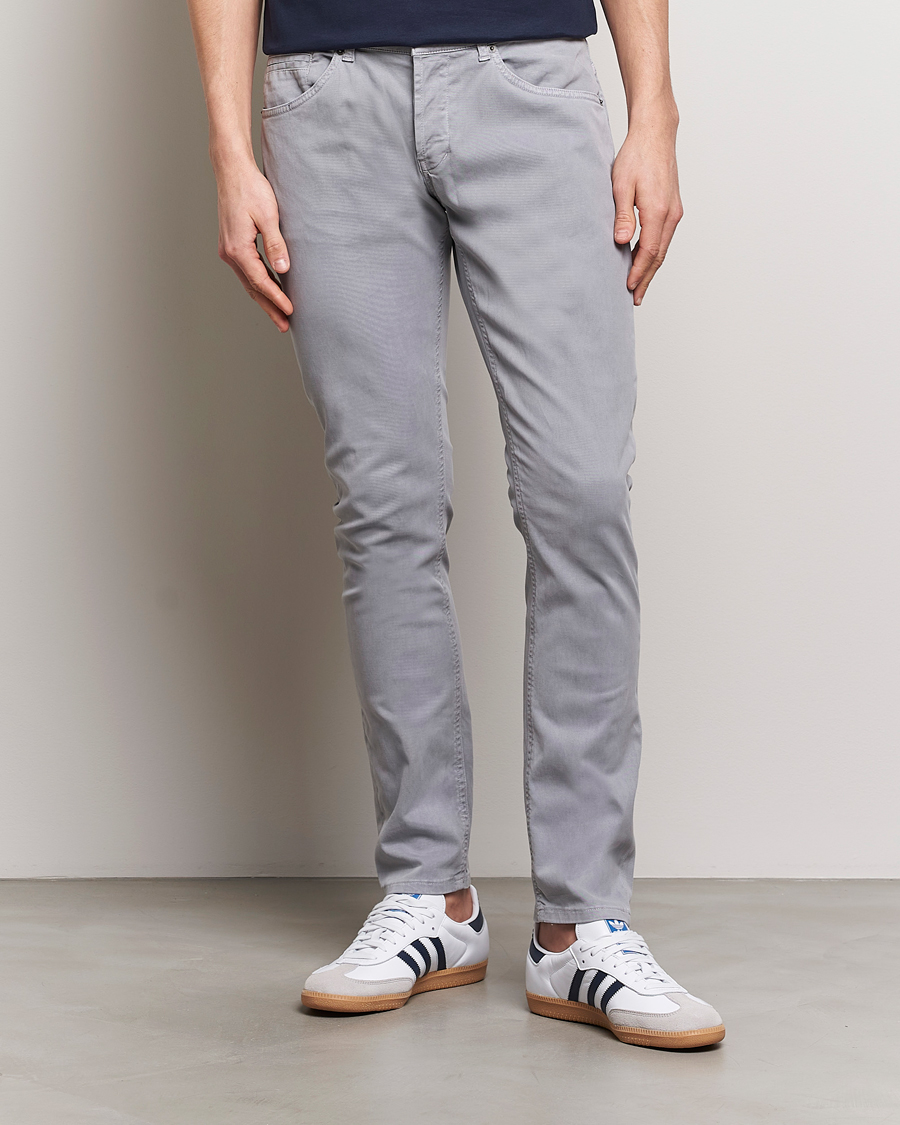 Heren | Broeken | Dondup | George Gabardine 5-Pocket Light Grey