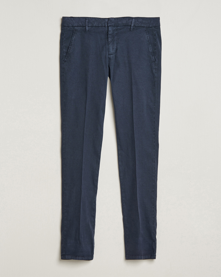 Heren | Broeken | Dondup | Gaubert Linen Stretch Chinos Navy