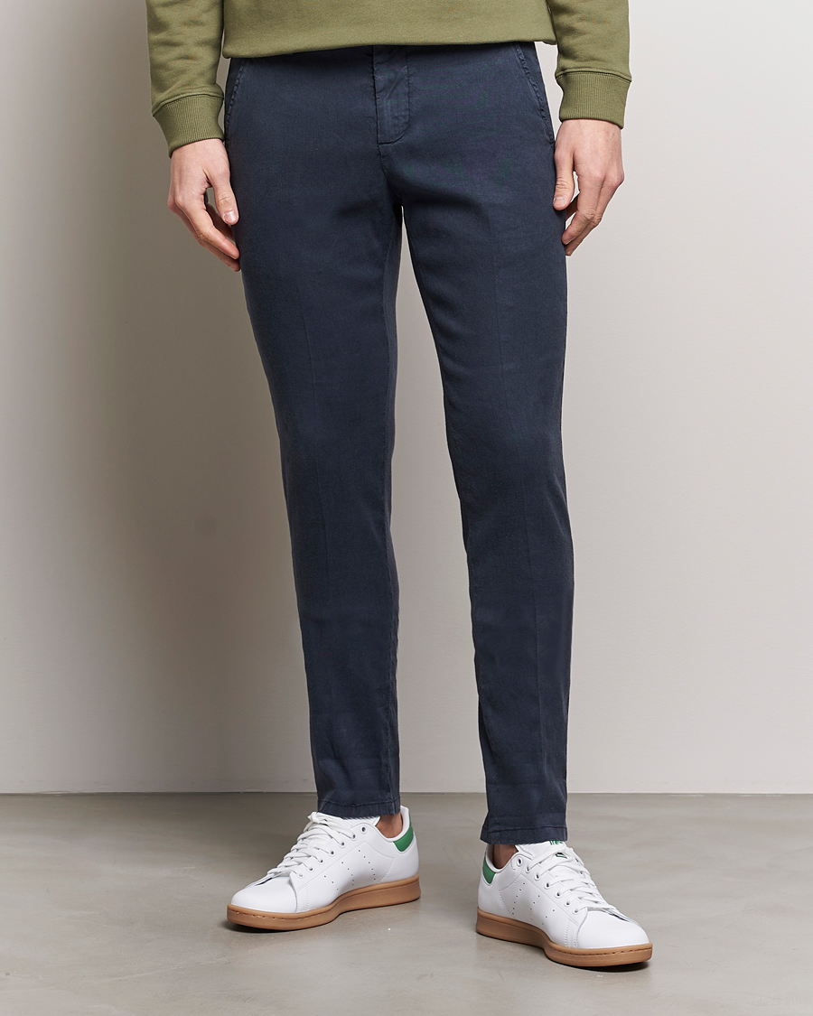 Heren | Dondup | Dondup | Gaubert Linen Stretch Chinos Navy