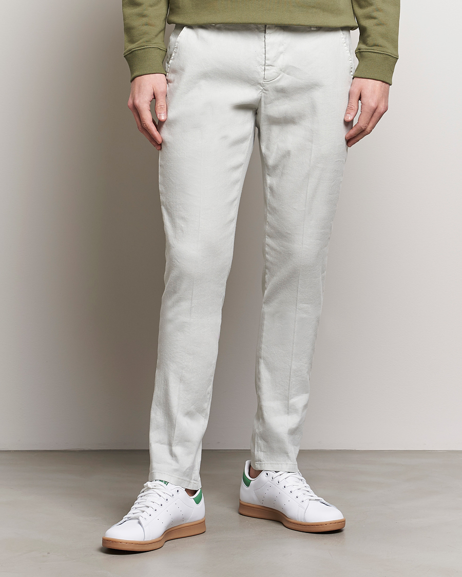 Heren |  | Dondup | Gaubert Linen Stretch Chinos Light Grey