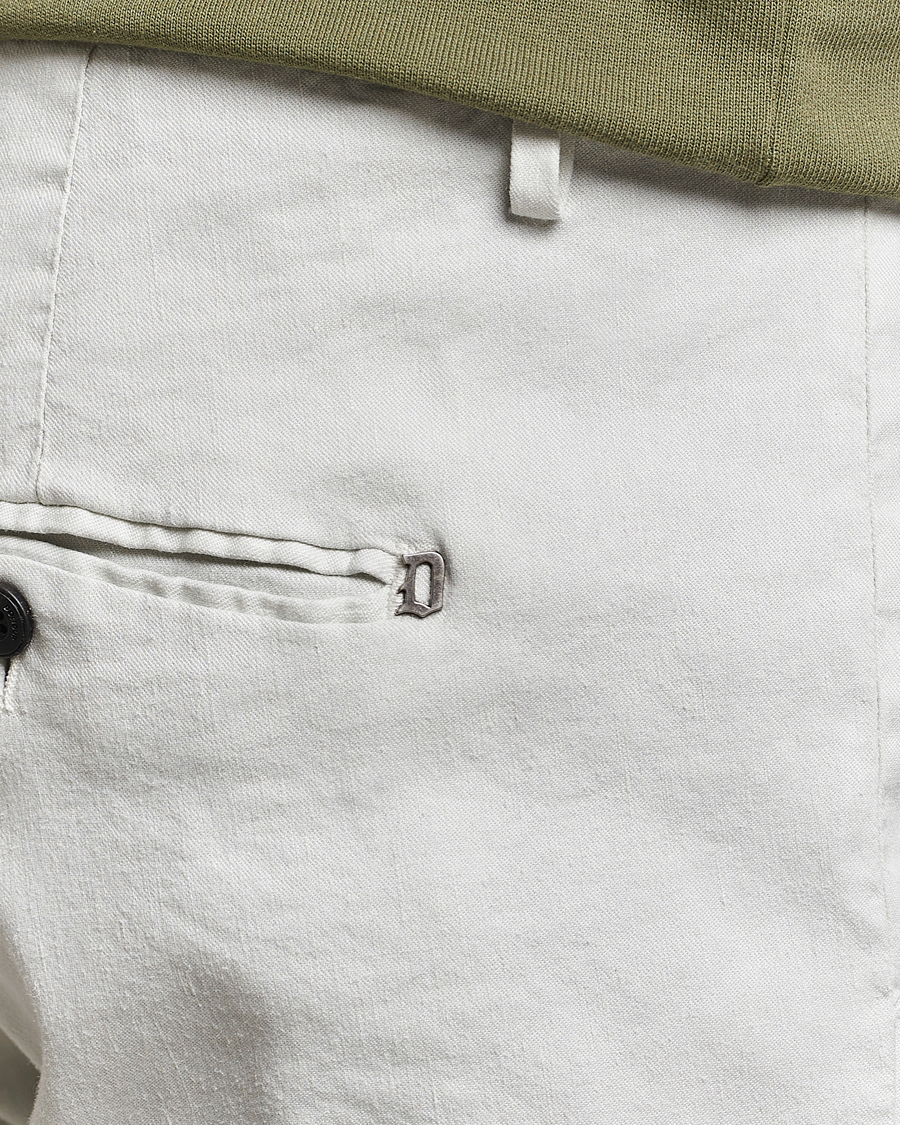 Heren | Broeken | Dondup | Gaubert Linen Stretch Chinos Light Grey