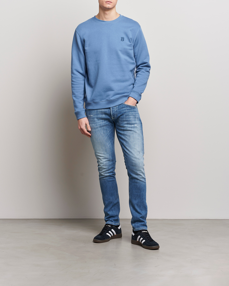 Heren | Truien | Dondup | Loco Crew Neck Sweatshirt Washed Blue