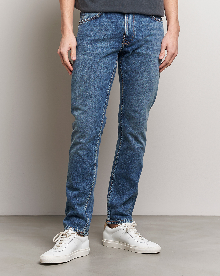 Heren | Blauwe jeans | Nudie Jeans | Lean Dean Jeans Dark Waters