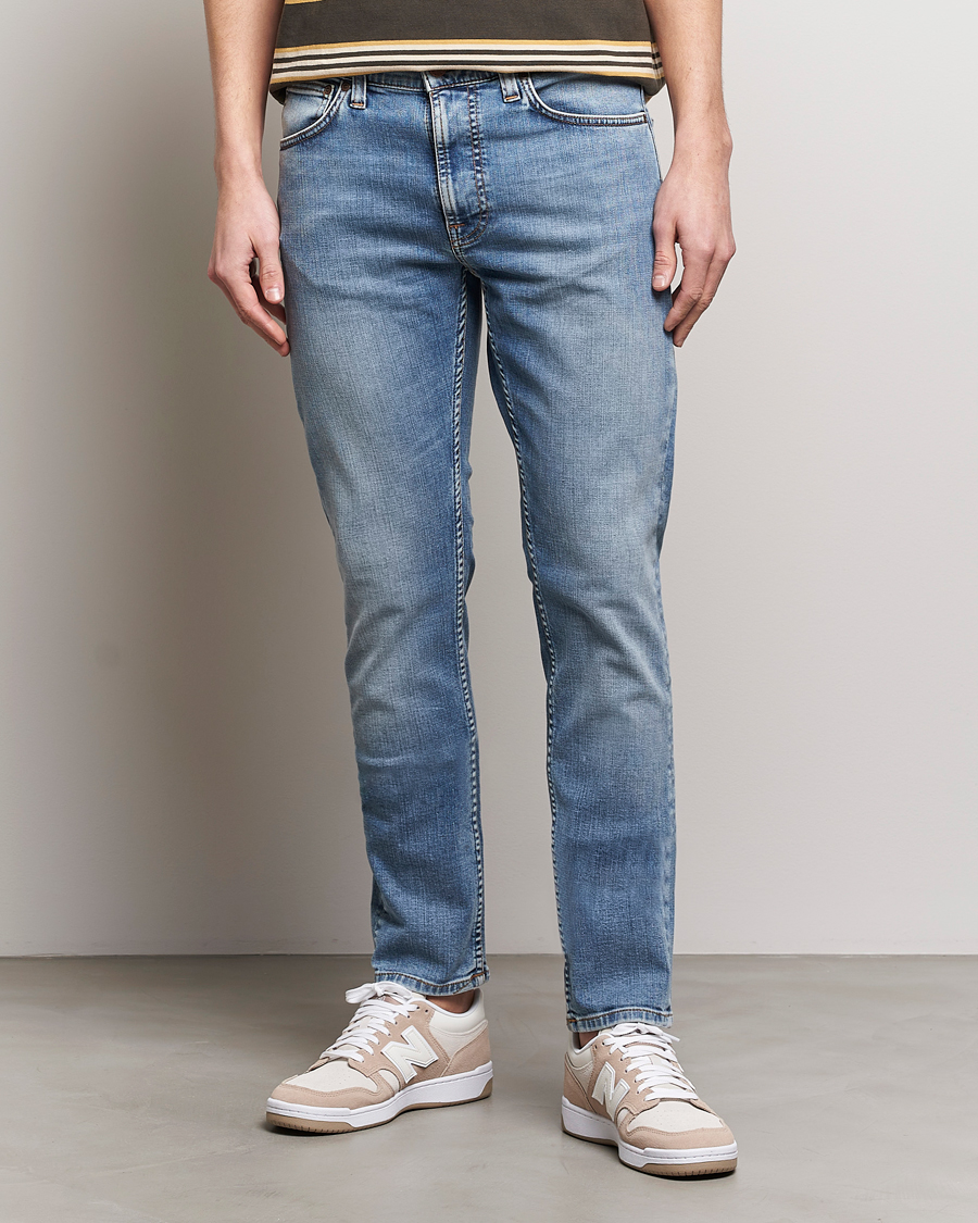 Heren | Blauwe jeans | Nudie Jeans | Lean Dean Jeans Broken Blue