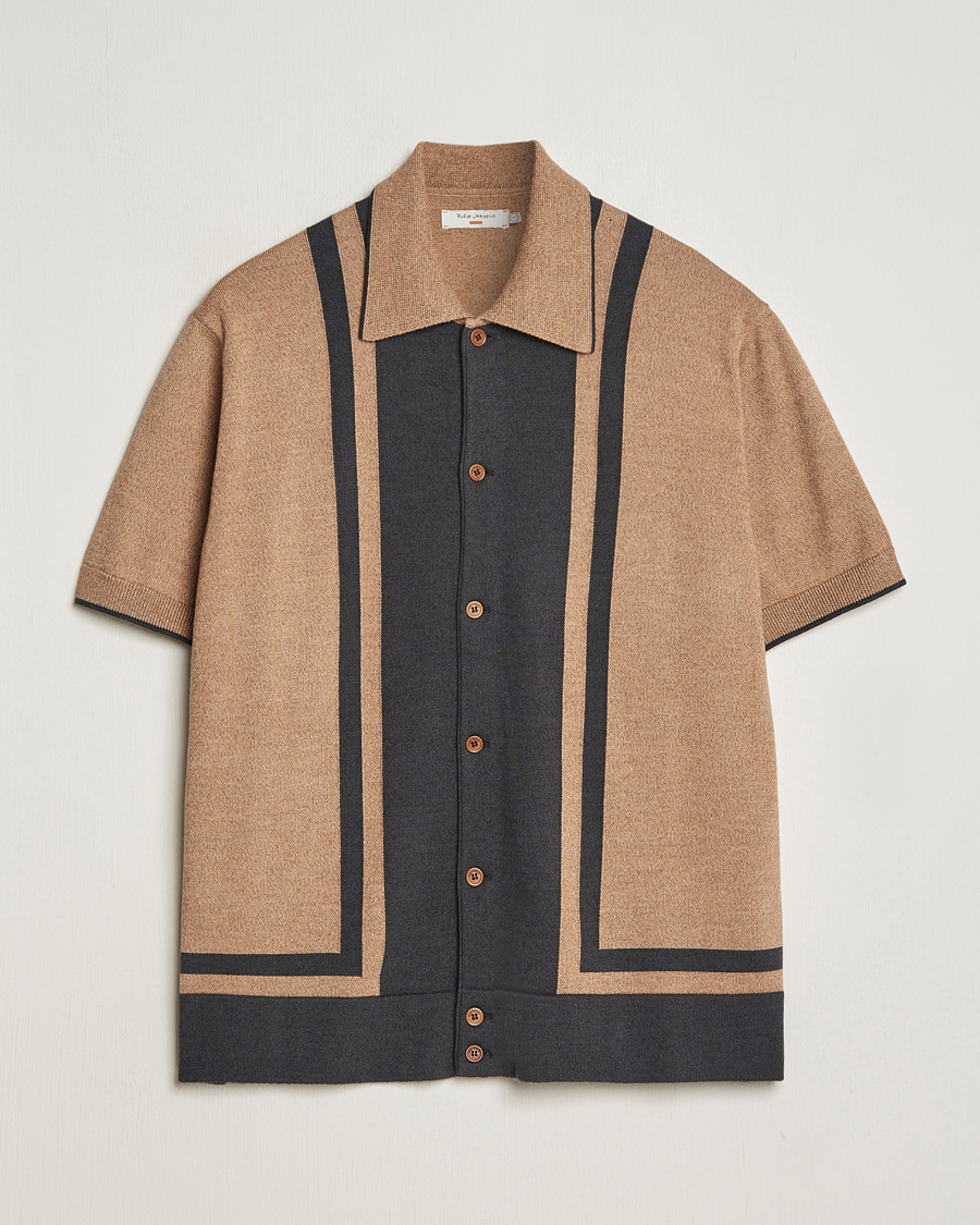Heren | Overhemden | Nudie Jeans | Fabbe Knitted Polo Shirt Beige