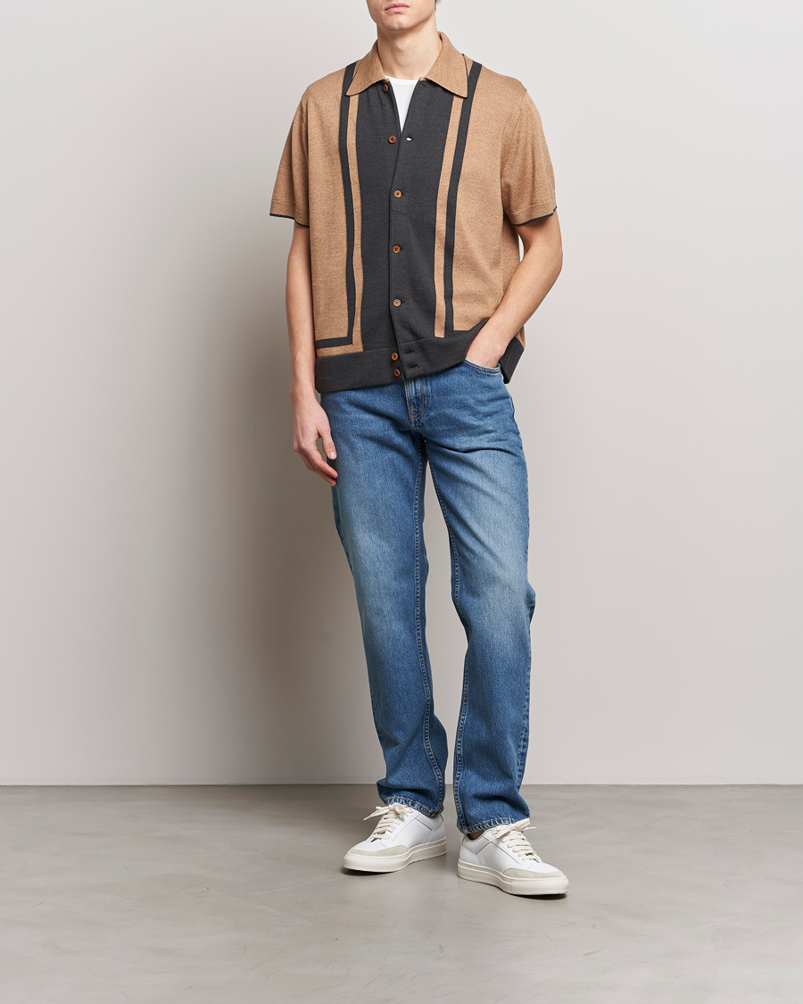 Heren | Overhemden | Nudie Jeans | Fabbe Knitted Polo Shirt Beige