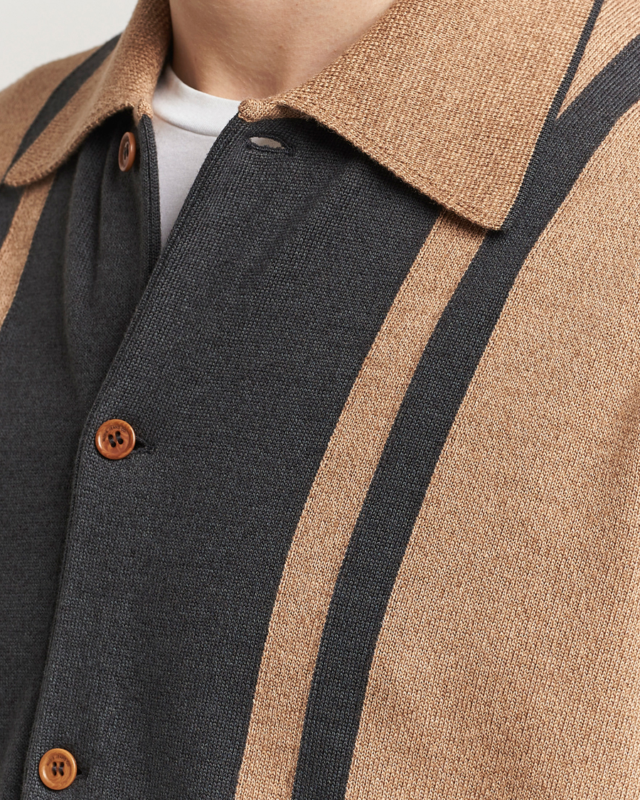 Heren | Overhemden | Nudie Jeans | Fabbe Knitted Polo Shirt Beige