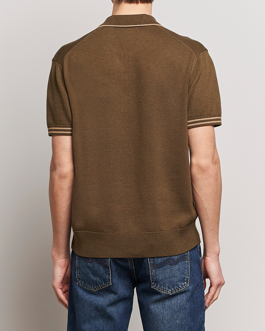 Heren | Polo's | Nudie Jeans | Frippe Knitted Polo Olive