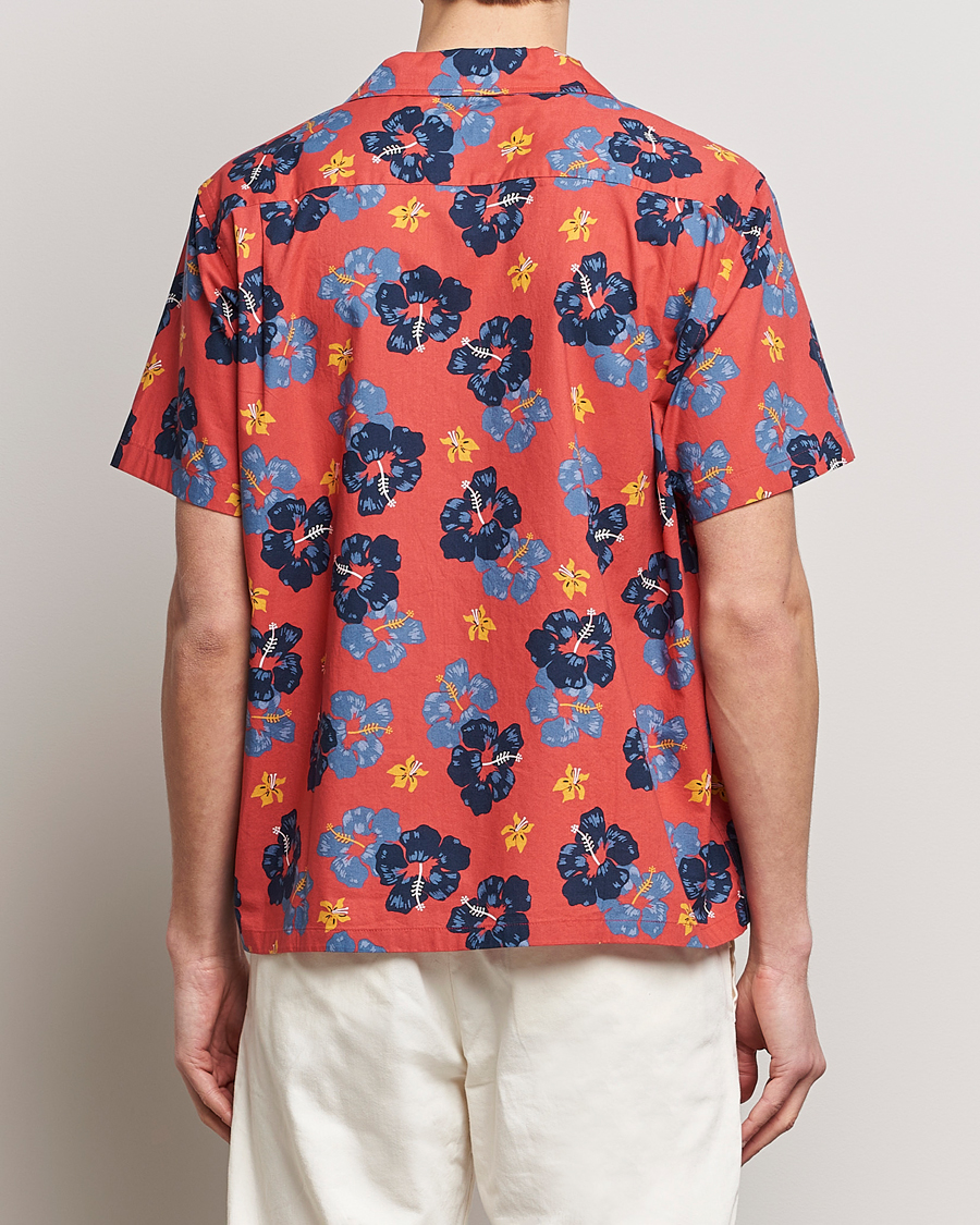 Heren | Overhemden | Nudie Jeans | Arthur Printed Flower Short Sleeve Shirt Red