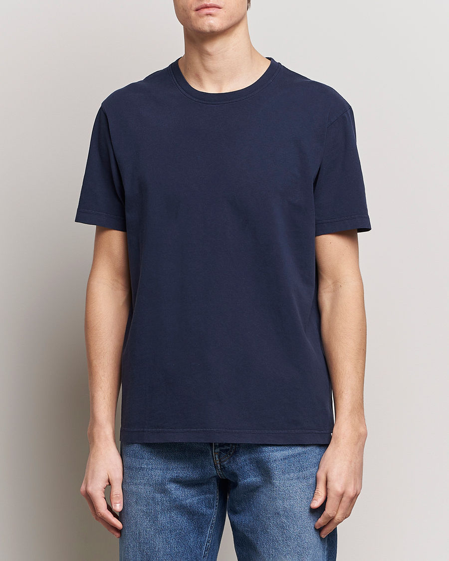 Heren | T-shirts | Nudie Jeans | Uno Everyday Crew Neck T-Shirt Blue