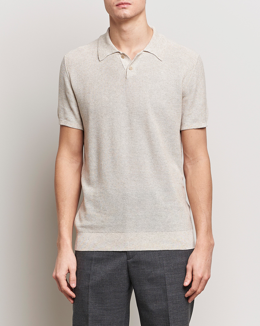 Heren | Poloshirts met korte mouwen | A.P.C. | Jay Viscose/Linen Polo Beige