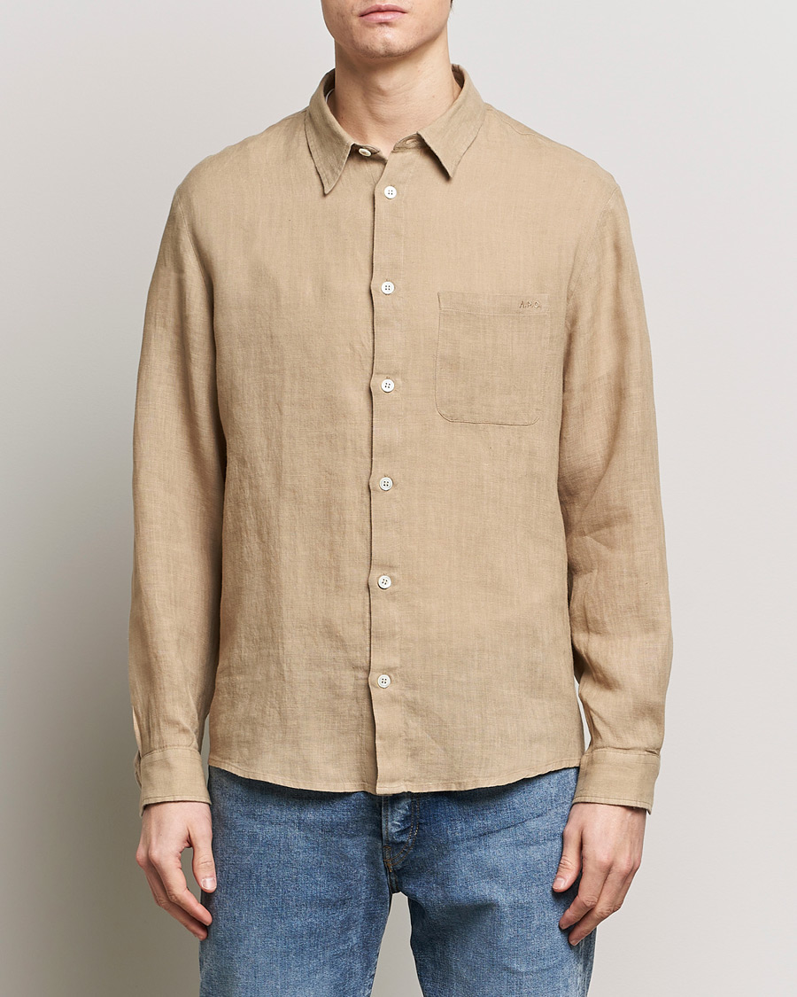 Heren | Linnen overhemden | A.P.C. | Cassel Linen Shirt Beige