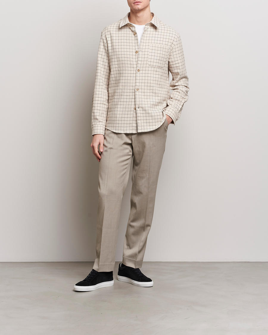 Heren | Overhemden | A.P.C. | Trek Checked Overshirt Ecru