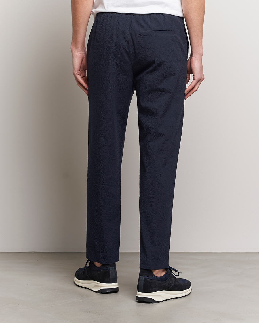 Heren | Broeken | A.P.C. | Joaquin Seersucker Drawstring Trousers Dark Navy