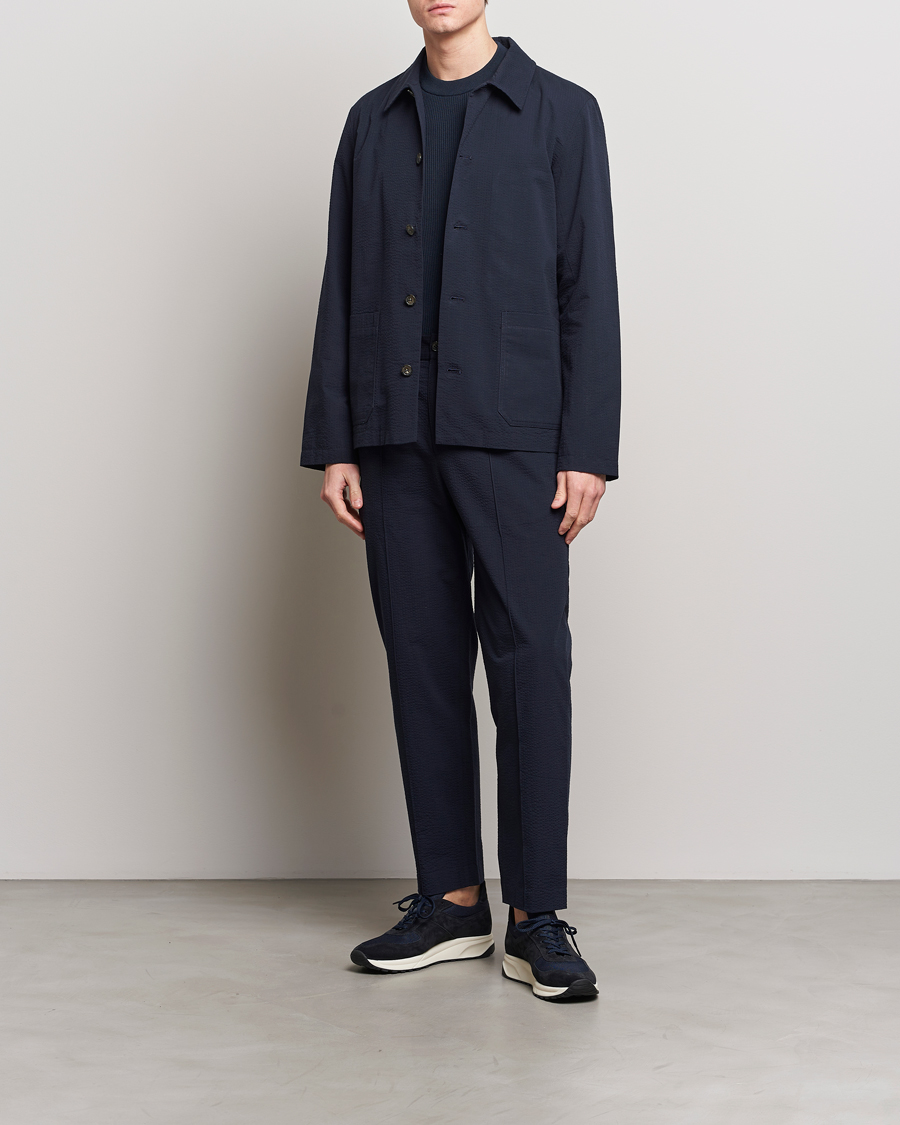 Heren | Overhemden | A.P.C. | Brest Seersucker Overshirt Dark Navy