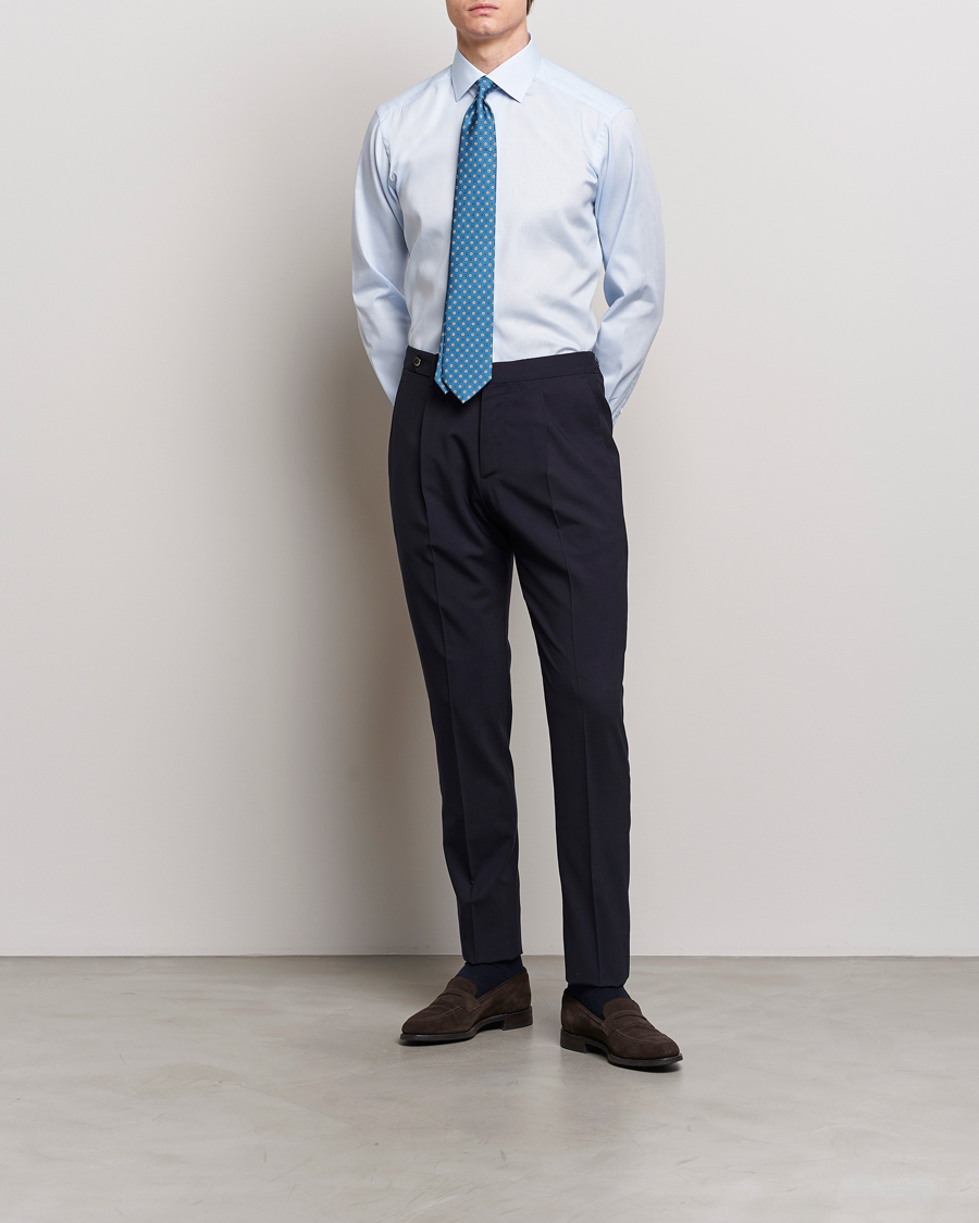 Heren | Business & Beyond | Eton | Slim Fit Twill Shirt Light Blue