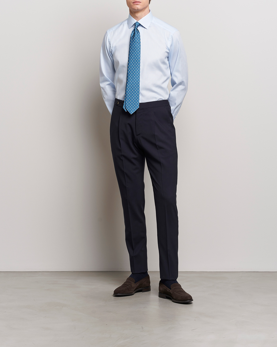 Heren | Zakelijke overhemden | Eton | Slim Fit Twill Shirt Light Blue