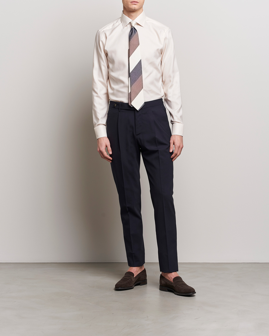 Heren | Zakelijke overhemden | Eton | Slim Fit Twill Shirt Light Yellow