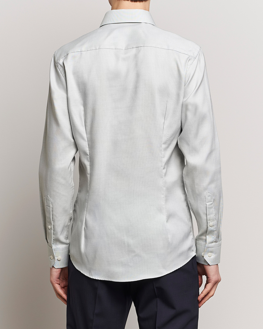 Heren | Overhemden | Eton | Slim Fit Twill Shirt Mid Green
