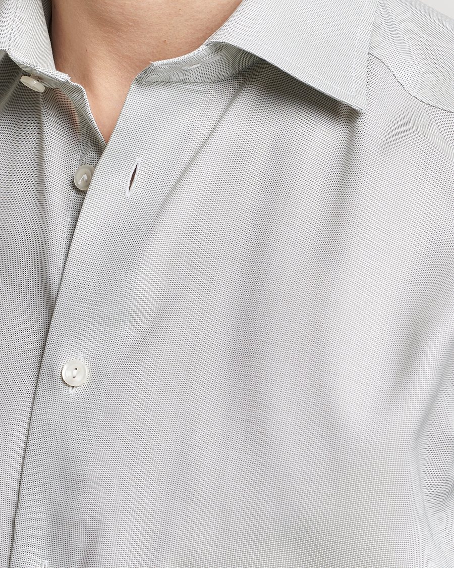 Heren | Overhemden | Eton | Slim Fit Twill Shirt Mid Green