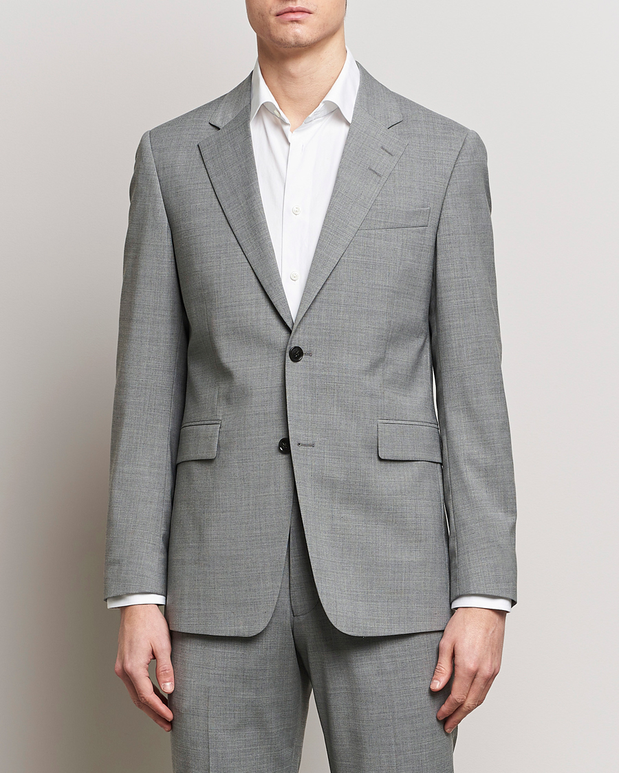 Men | Tiger of Sweden | Tiger of Sweden | Justin Wool Travel Suit Blazer Grey Melange