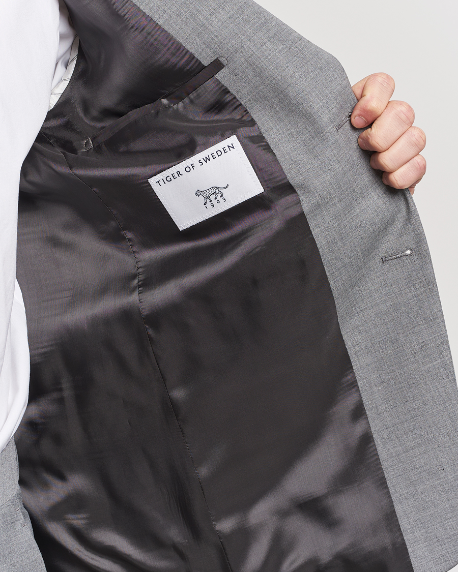 Heren | Blazers | Tiger of Sweden | Justin Wool Travel Suit Blazer Grey Melange