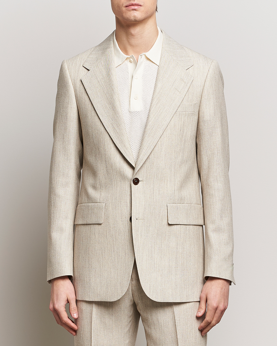 Heren | Tiger of Sweden | Tiger of Sweden | Jon Wool/Linen Canvas Blazer Natural White