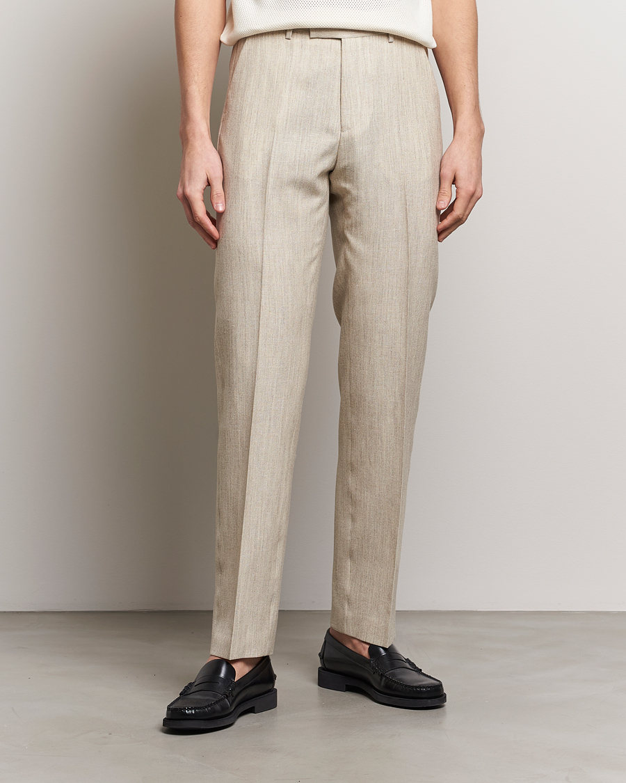 Heren |  | Tiger of Sweden | Tenser Wool/Linen Canvas Trousers Natural White