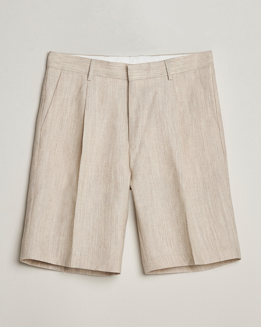 Heren | Korte broek | Tiger of Sweden | Tulley Wool/Linen Canvas Shorts Natural White