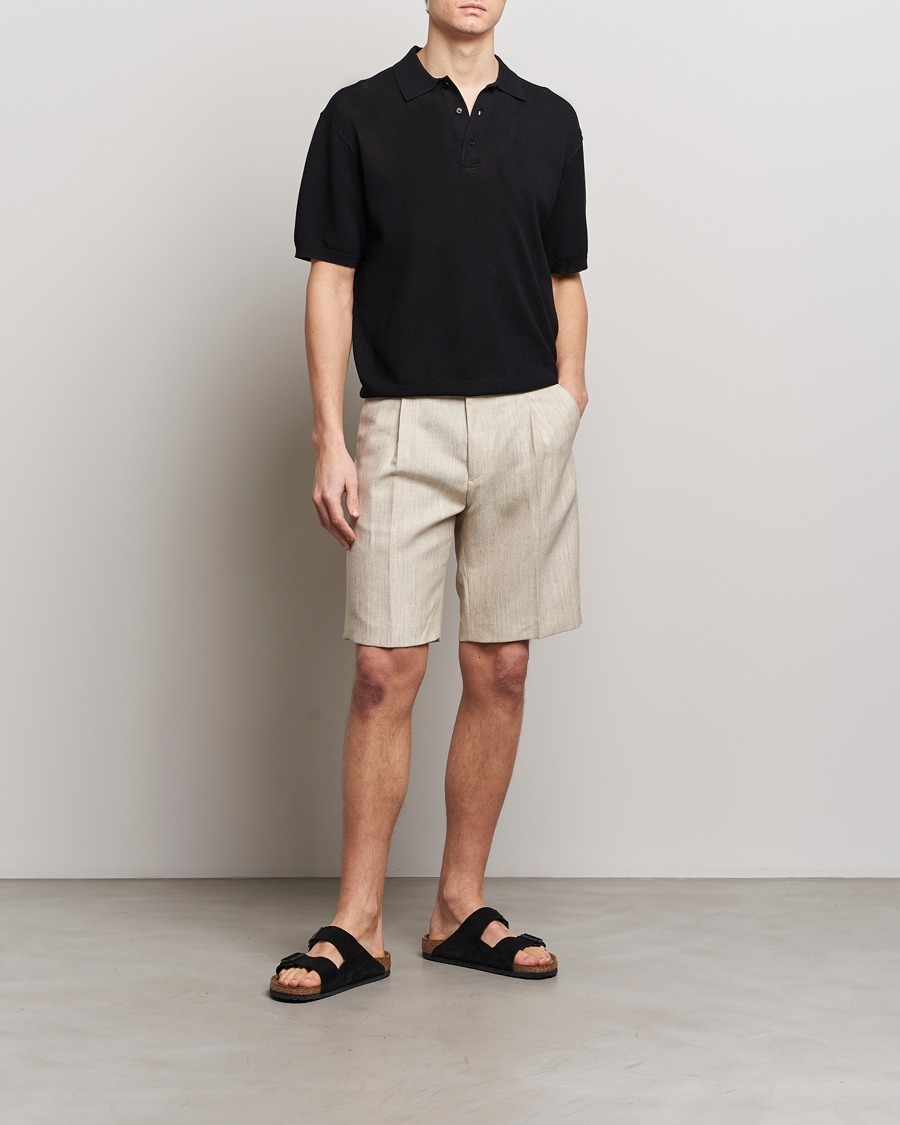 Heren | Korte broek | Tiger of Sweden | Tulley Wool/Linen Canvas Shorts Natural White