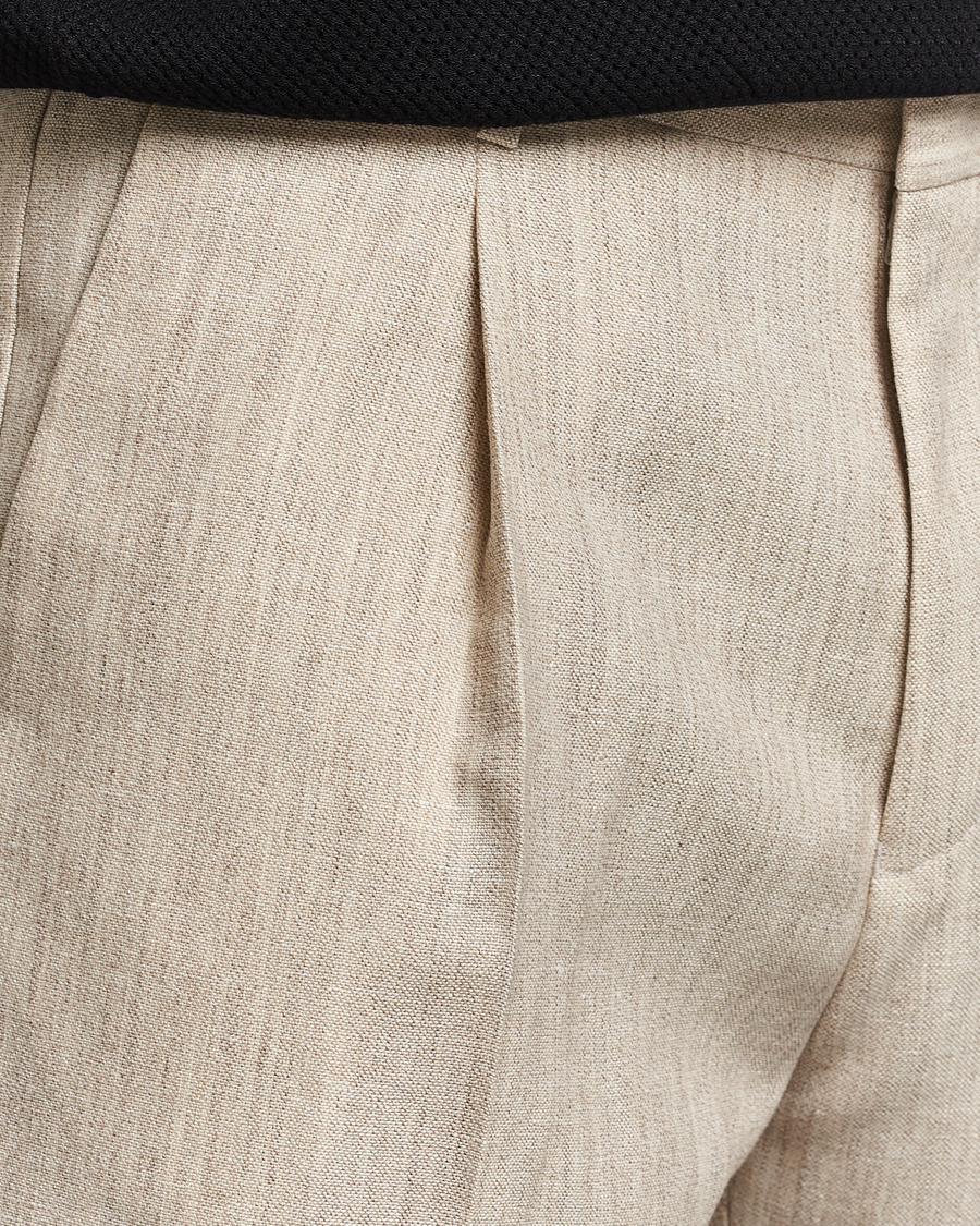 Heren | Korte broek | Tiger of Sweden | Tulley Wool/Linen Canvas Shorts Natural White