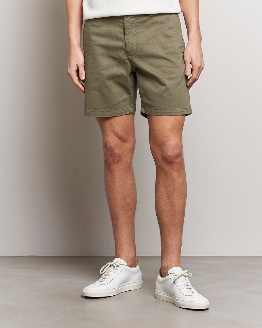 Heren | Kleding | Tiger of Sweden | Caid Cotton Chino Shorts Dusty Green