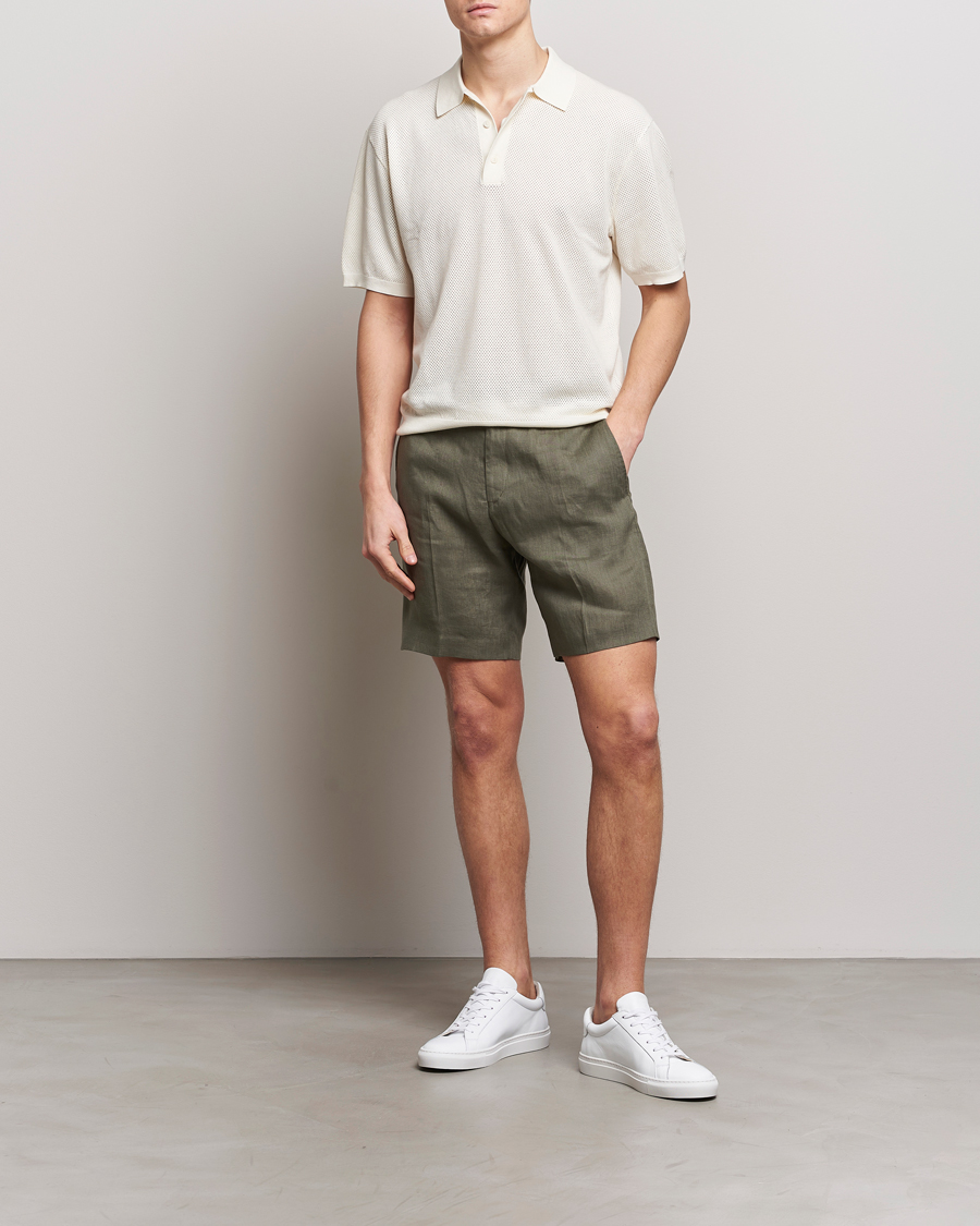 Heren | Korte broek | Tiger of Sweden | Thiago Linen Shorts Thyme