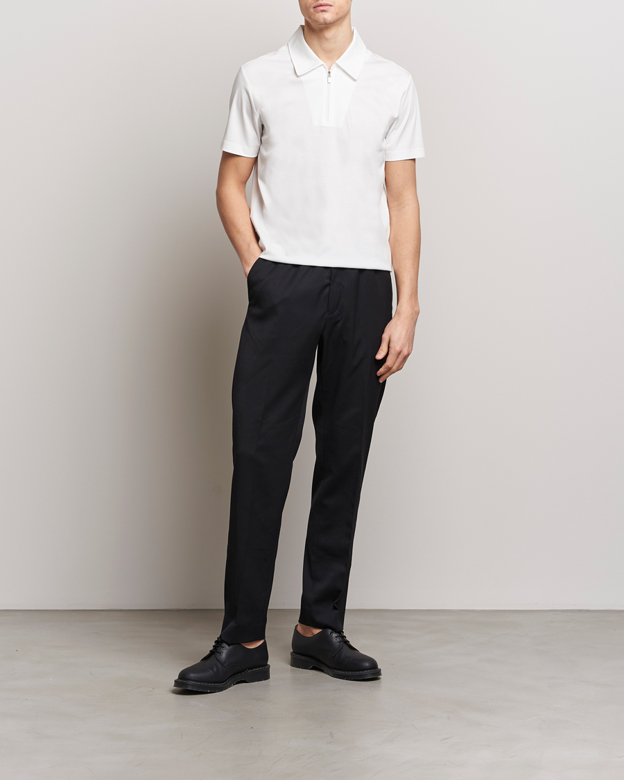 Heren | Polo's | Tiger of Sweden | Laron Mercerized Cotton Half Zip Polo Summer Snow