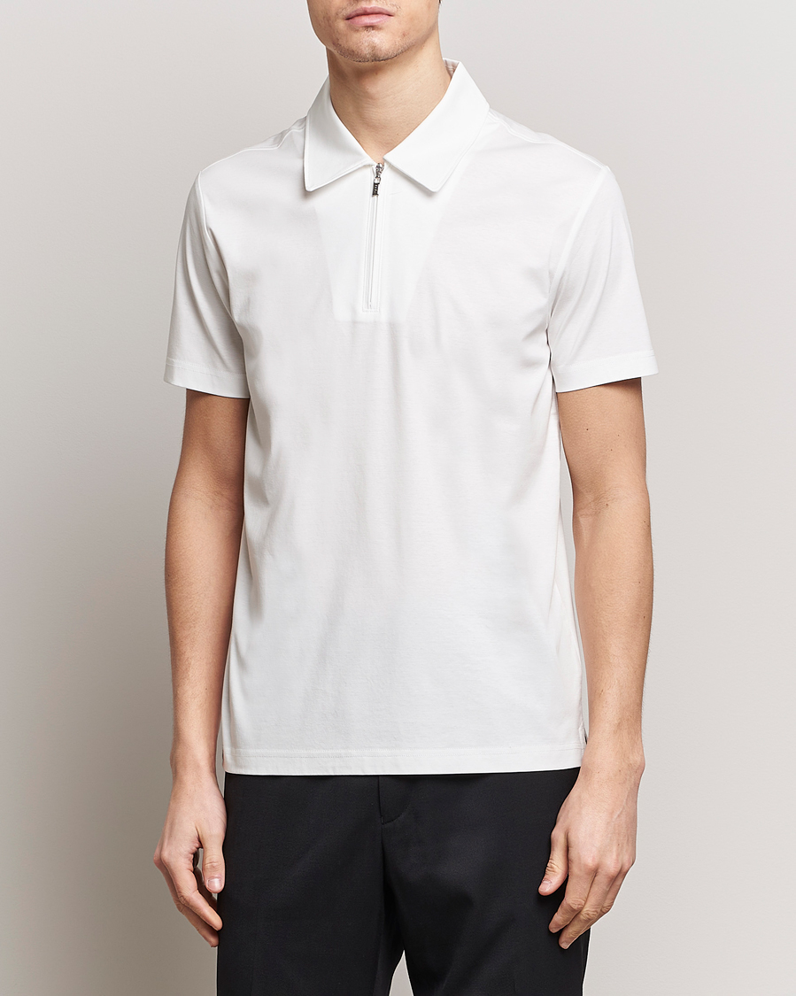 Heren |  | Tiger of Sweden | Laron Mercerized Cotton Half Zip Polo Summer Snow