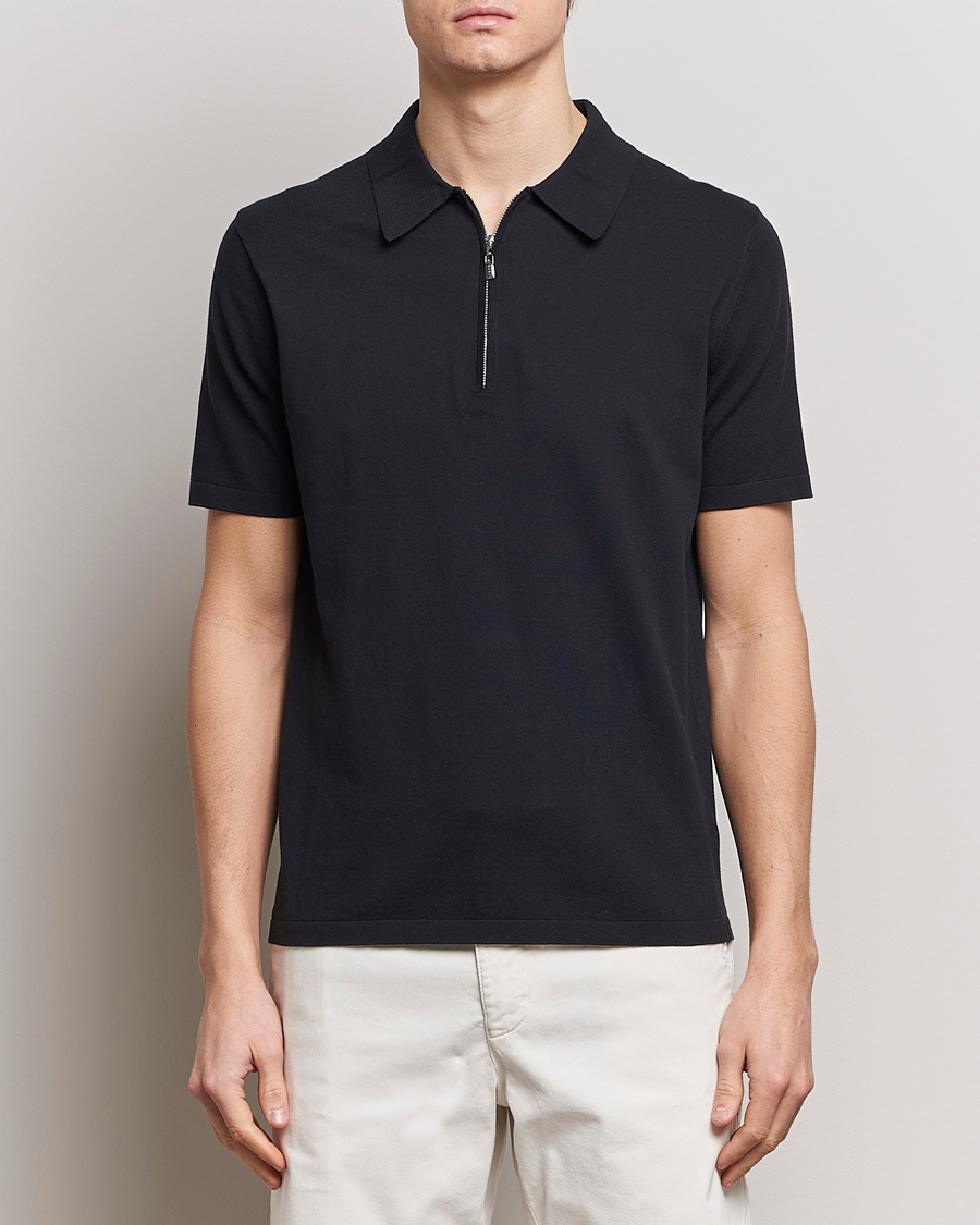 Heren | Poloshirts met korte mouwen | Tiger of Sweden | Orbit Knitted Cotton Polo Dark Sailing