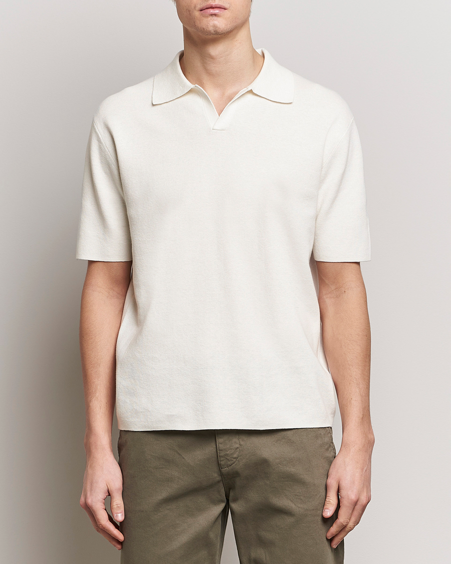 Heren |  | Tiger of Sweden | Maelon Linen/Cotton Knitted Polo Summer Snow