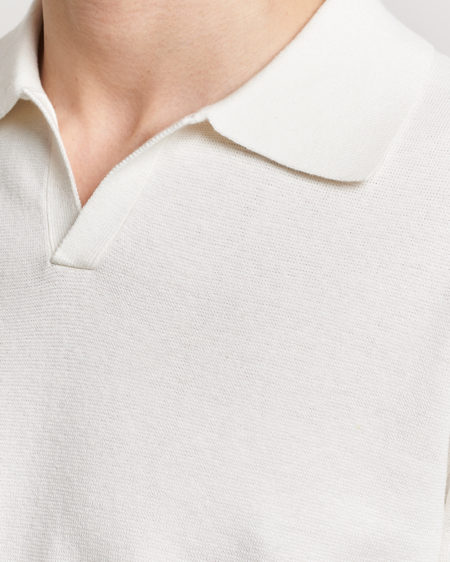 Heren | Polo's | Tiger of Sweden | Maelon Linen/Cotton Knitted Polo Summer Snow