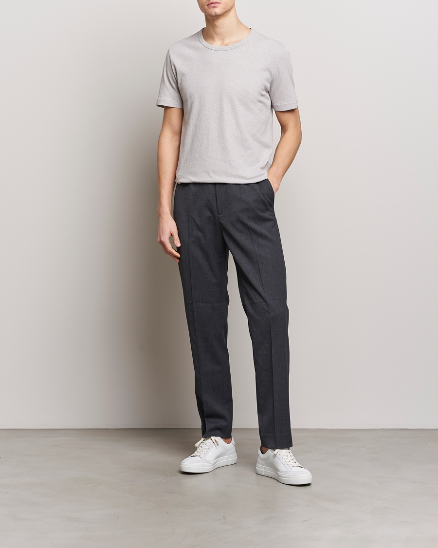 Heren | T-shirts | Tiger of Sweden | Olaf Cotton/Linen Crew Neck T-Shirt Granite