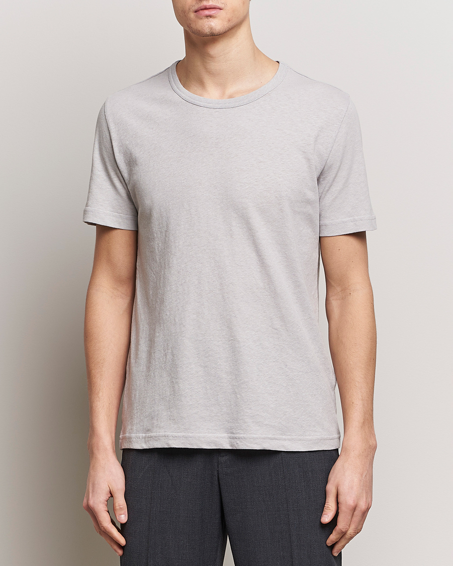 Heren |  | Tiger of Sweden | Olaf Cotton/Linen Crew Neck T-Shirt Granite