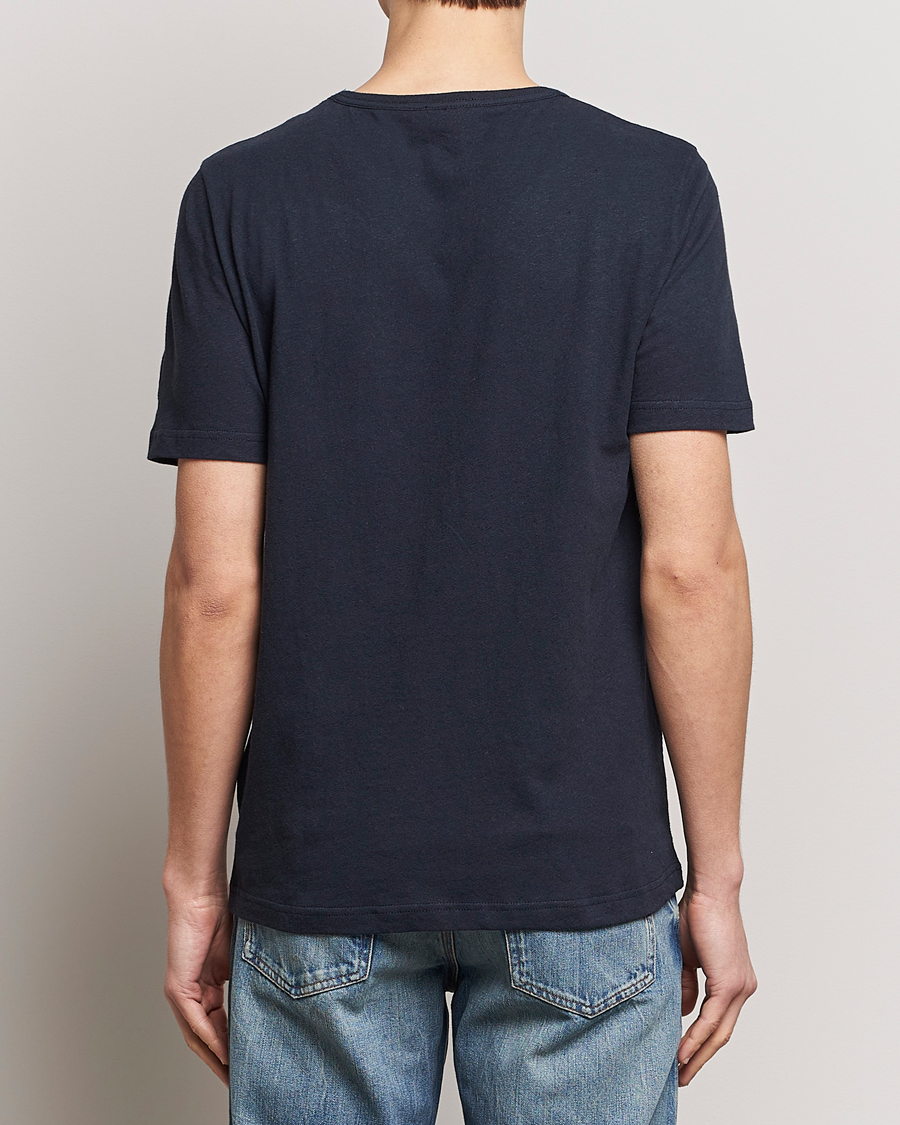 Heren | T-shirts | Tiger of Sweden | Olaf Cotton/Linen Crew Neck T-Shirt Light Ink