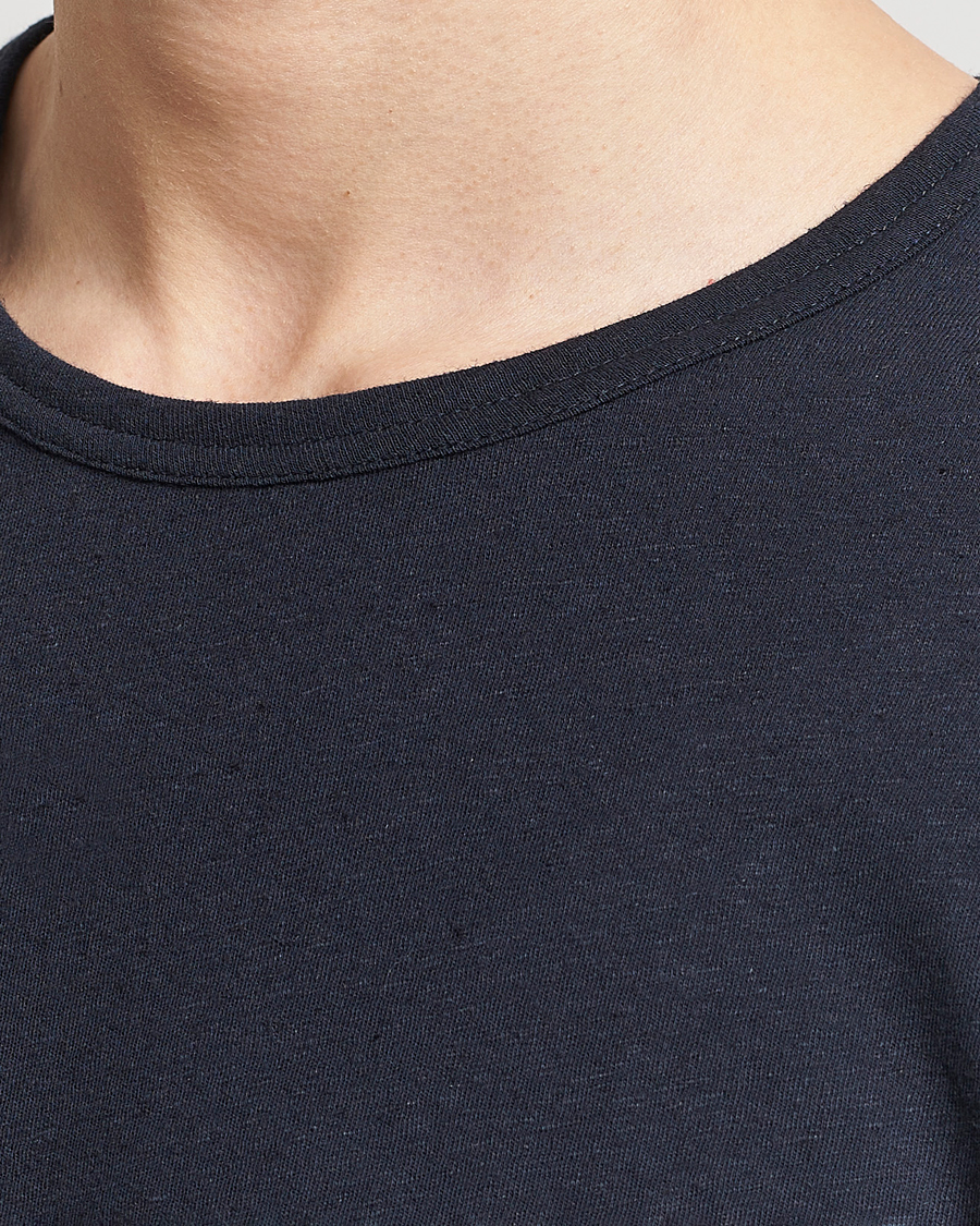 Heren | T-shirts | Tiger of Sweden | Olaf Cotton/Linen Crew Neck T-Shirt Light Ink
