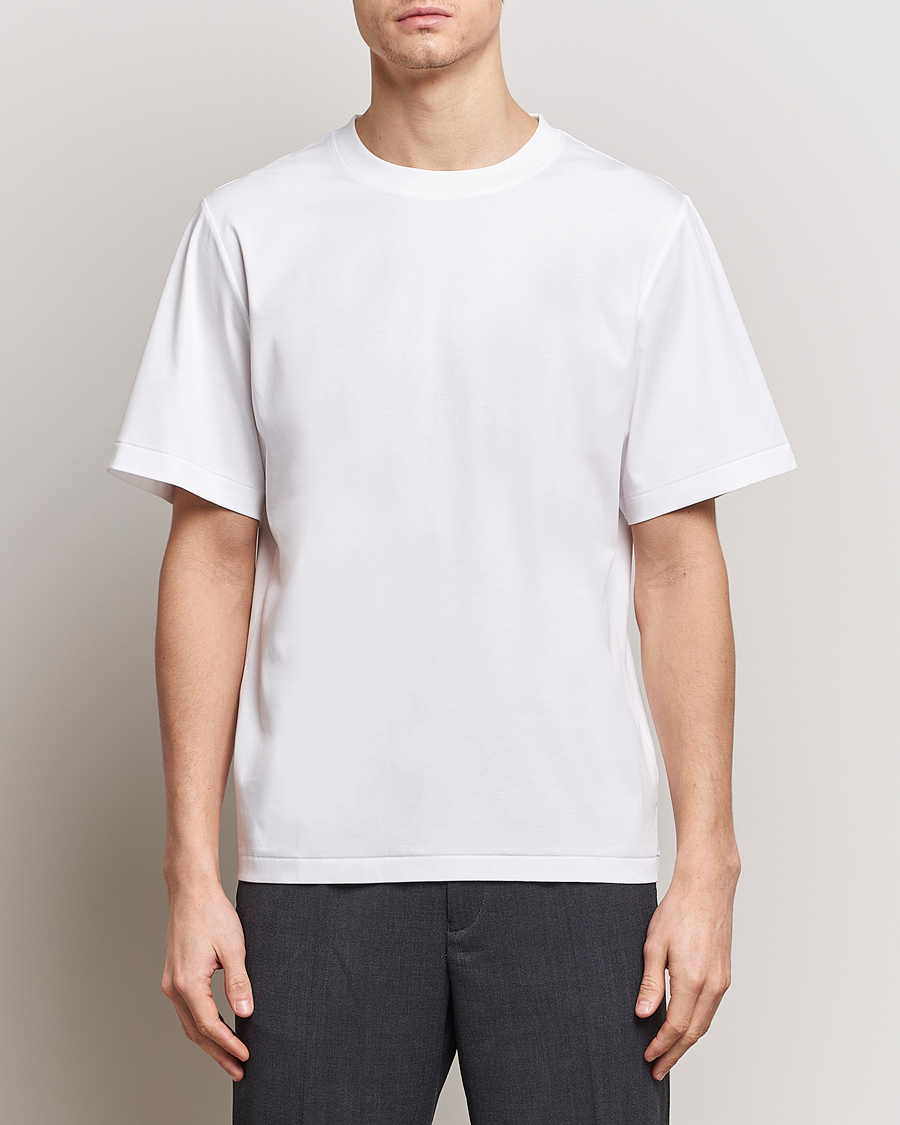 Heren | T-shirts | Tiger of Sweden | Mercerized Cotton Crew Neck T-Shirt Pure White
