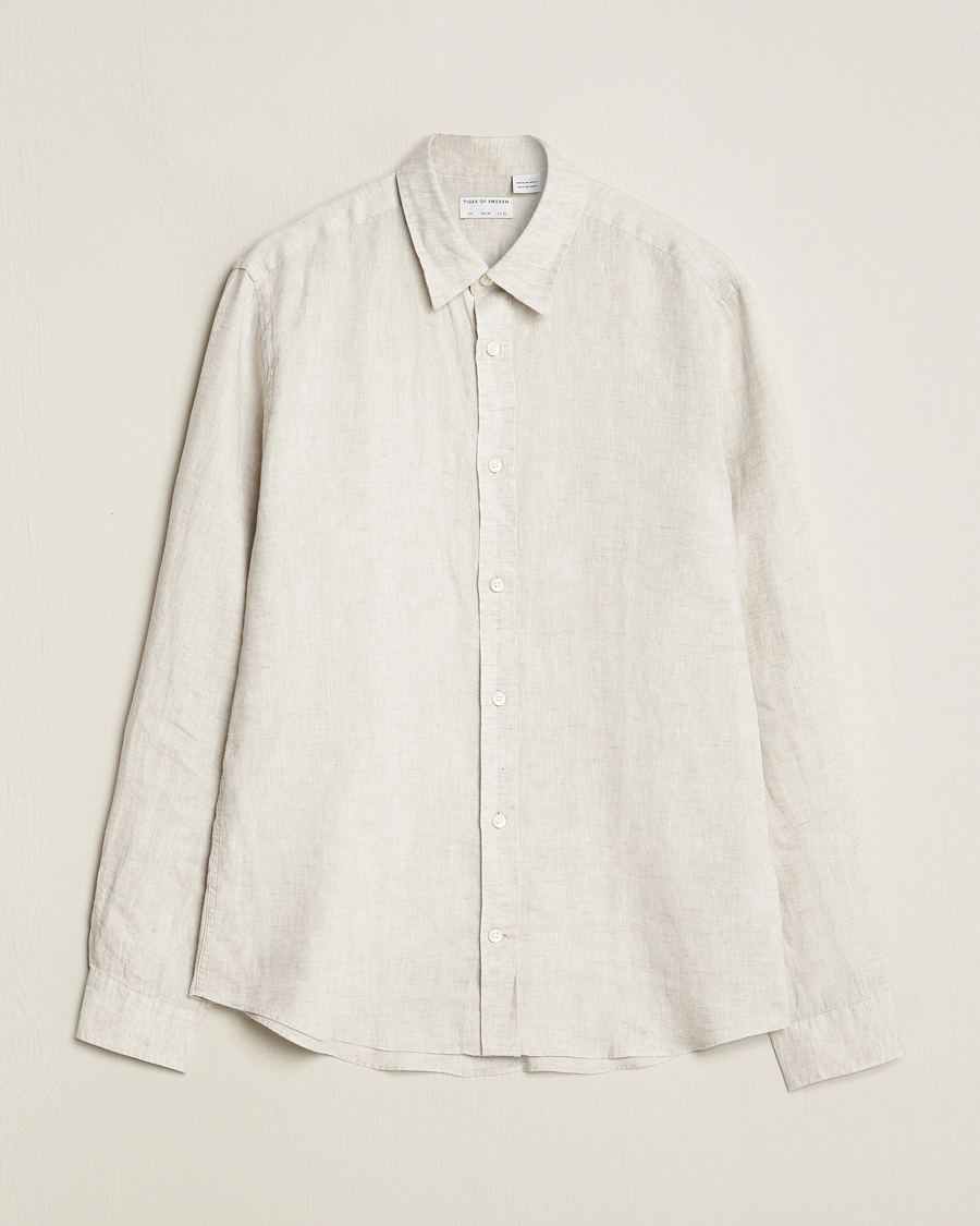 Heren | Overhemden | Tiger of Sweden | Spenser Linen Shirt Pale Clay